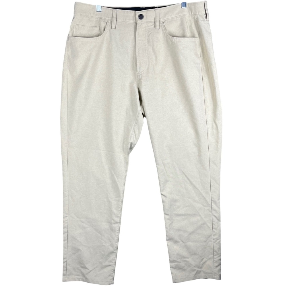 Bonobos Golf Pants Mens 36 Stone Khaki Recycled Polyester 5-Pocket Straight